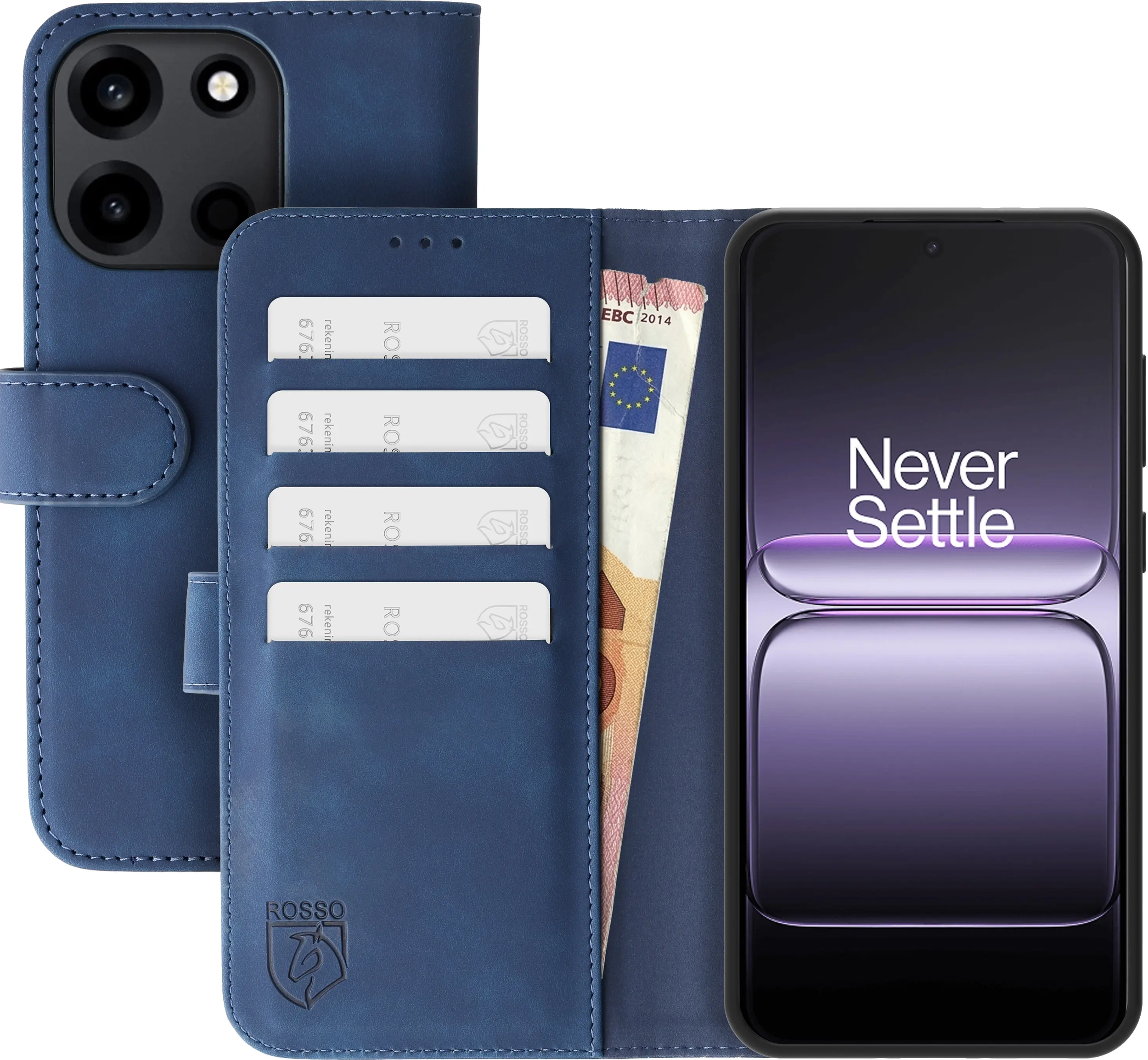 Rosso Element OnePlus Nord 6 Hoesje Book Case Wallet Blauw afbeelding 1