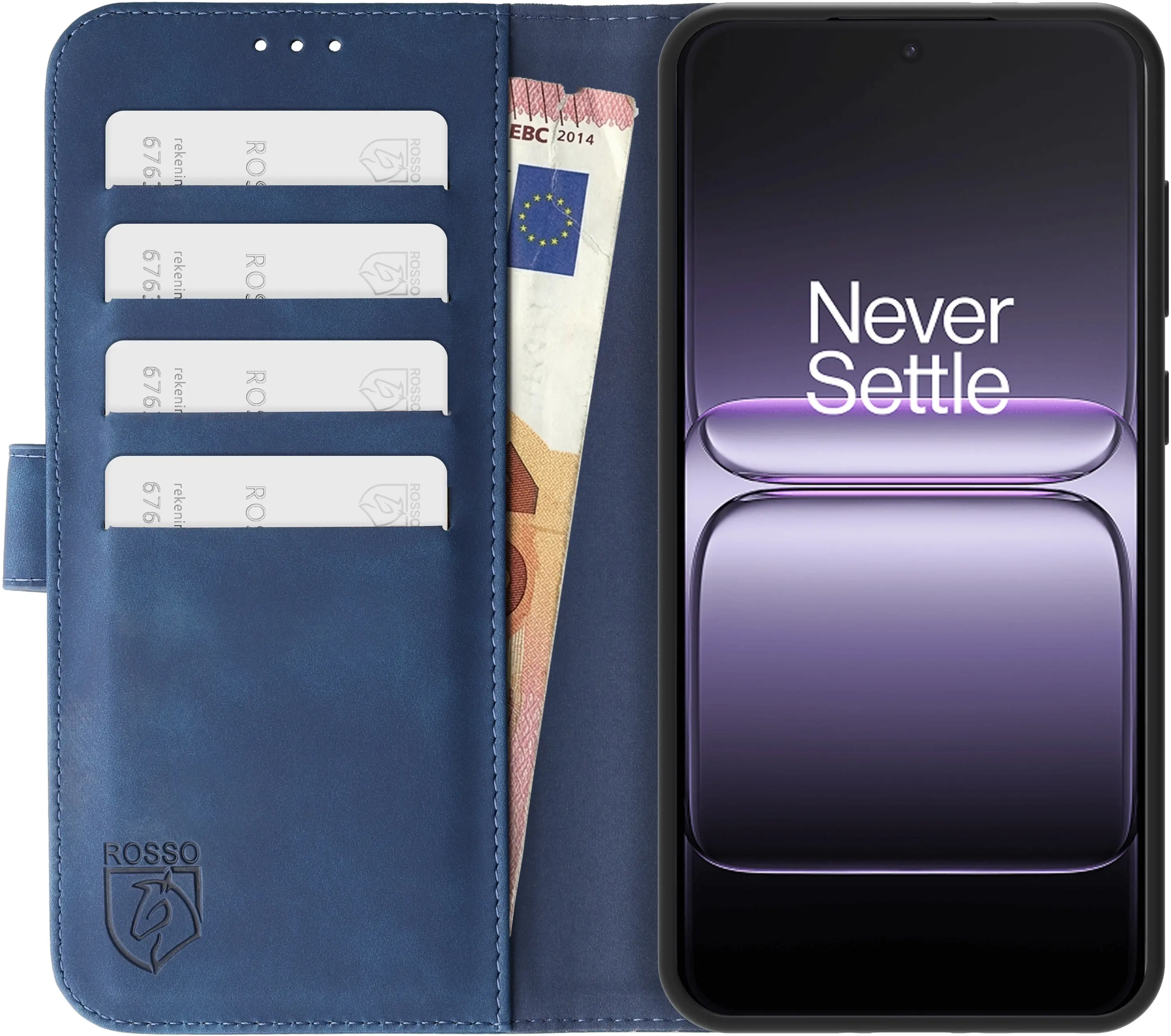 Rosso Element OnePlus Nord 6 Hoesje Book Case Wallet Blauw afbeelding 6