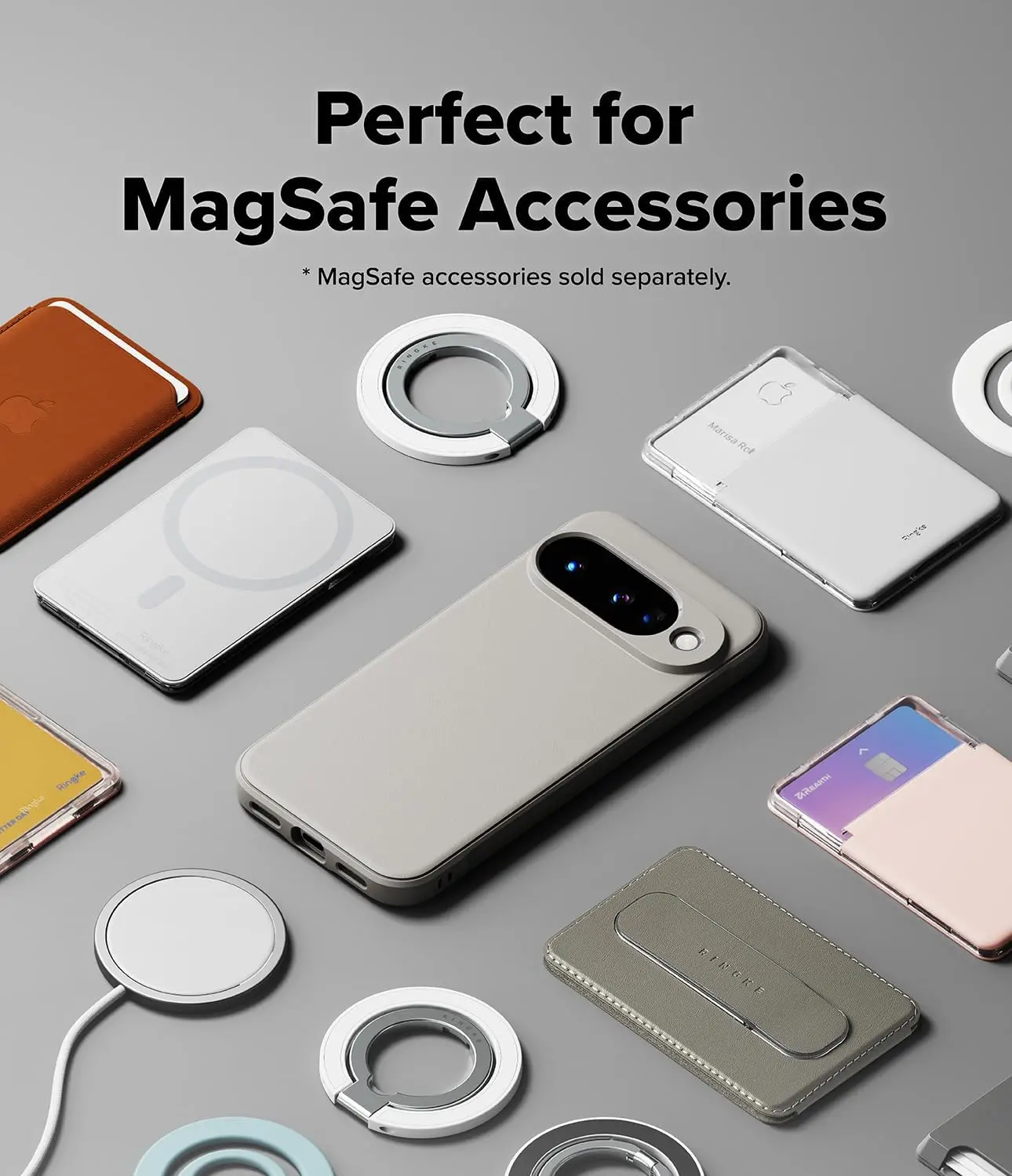 Ringke Onyx Magnetic Google Pixel 10 Hoesje MagSafe Grijs afbeelding 3
