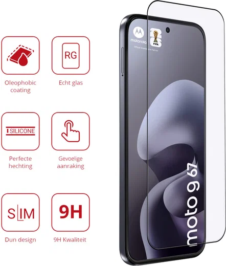 Rosso Motorola Moto G67 9H Tempered Glass Screen Protector afbeelding 2