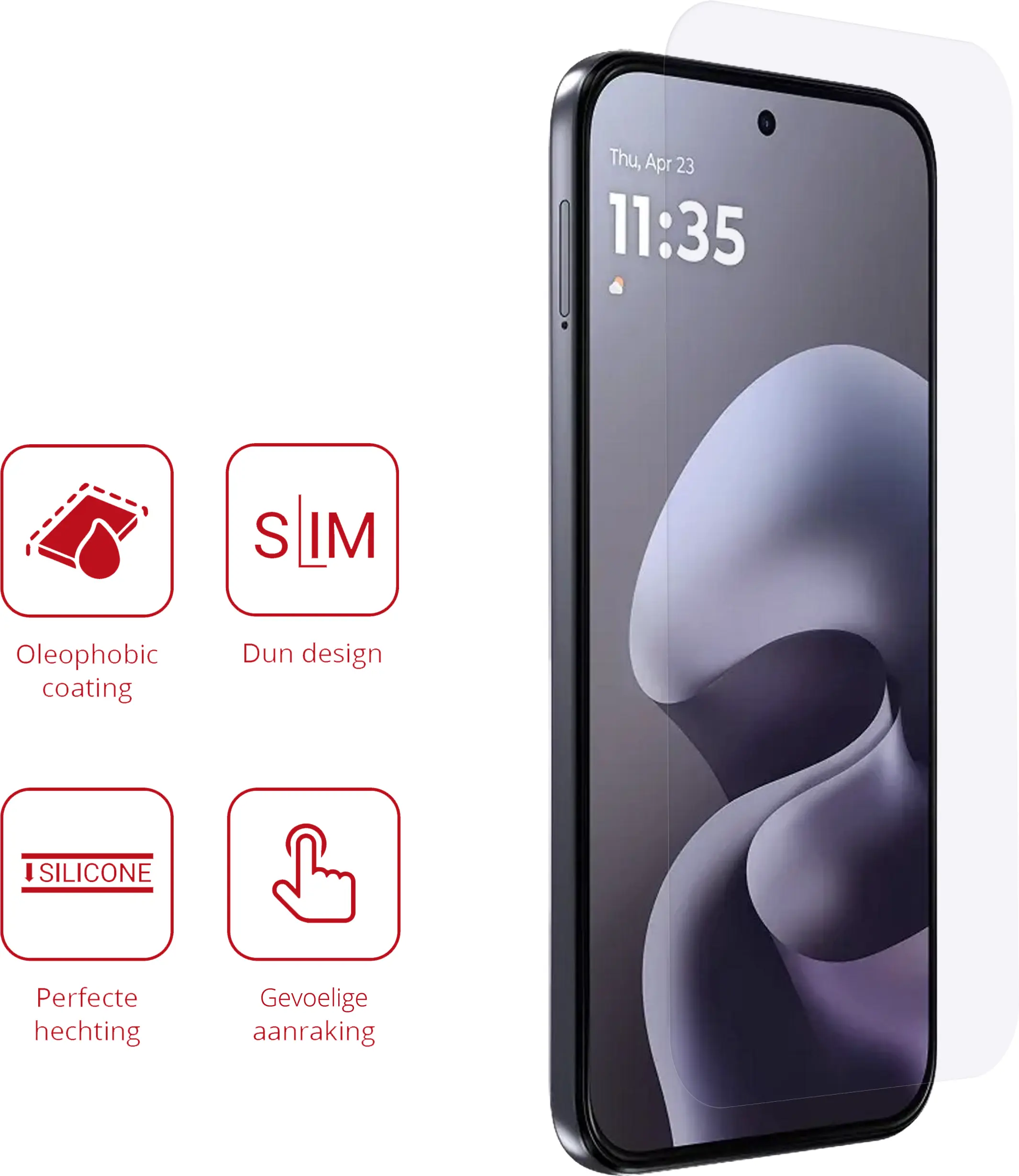 Rosso Motorola Moto G67 Screen Protector Case Friendly Folie Duo Pack afbeelding 2
