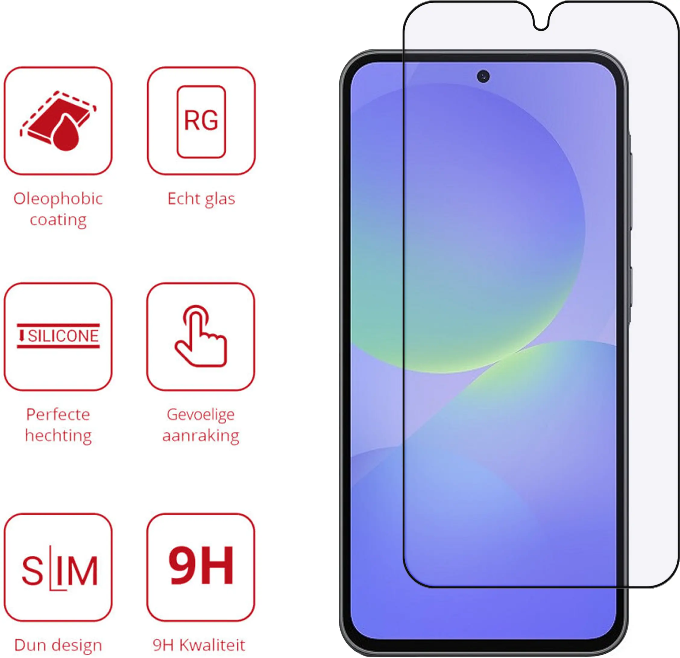 Rosso Samsung Galaxy A07 5G 9H Tempered Glass Screen Protector afbeelding 2
