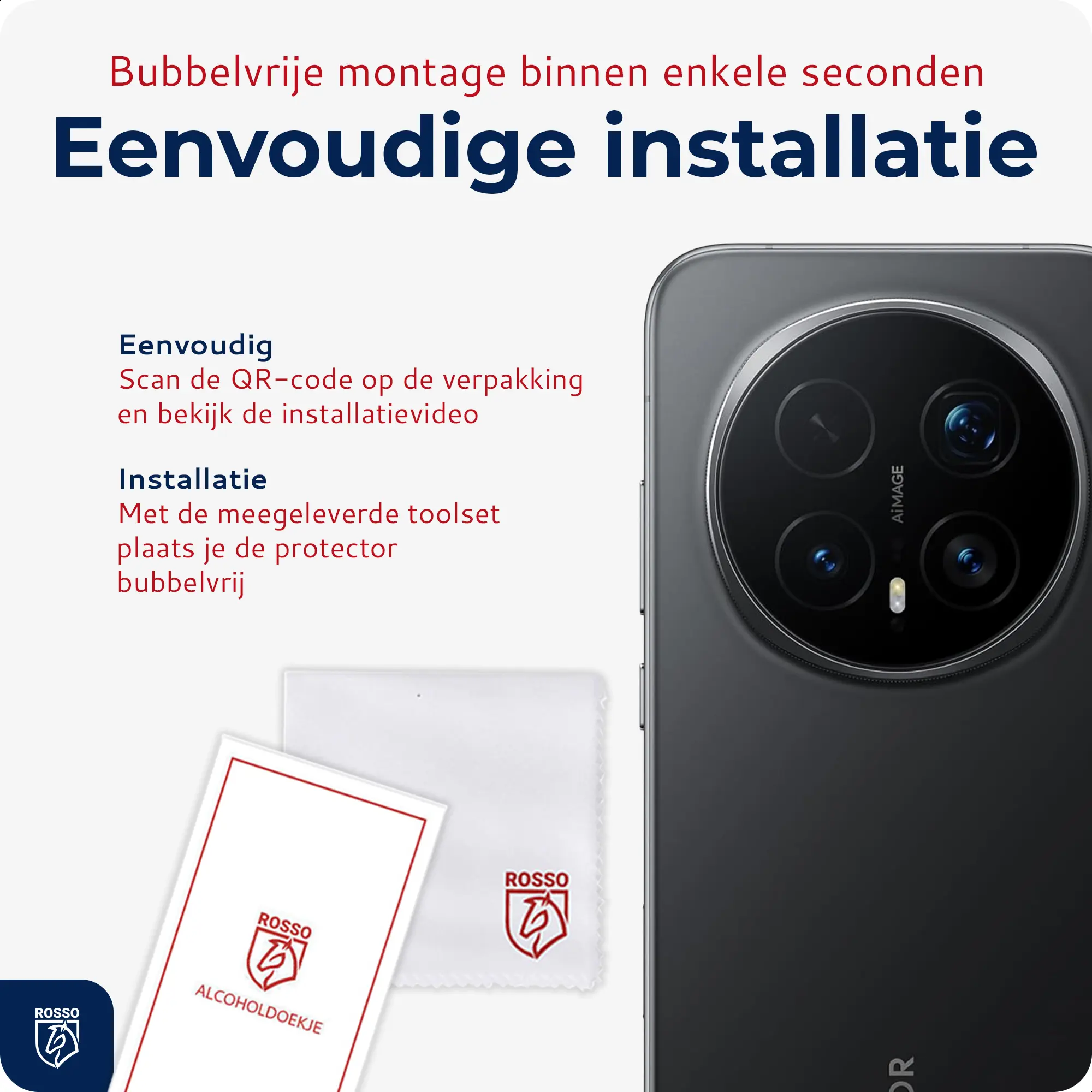 Rosso Honor Magic 8 Pro Camera Lens Protector Transparant afbeelding 5