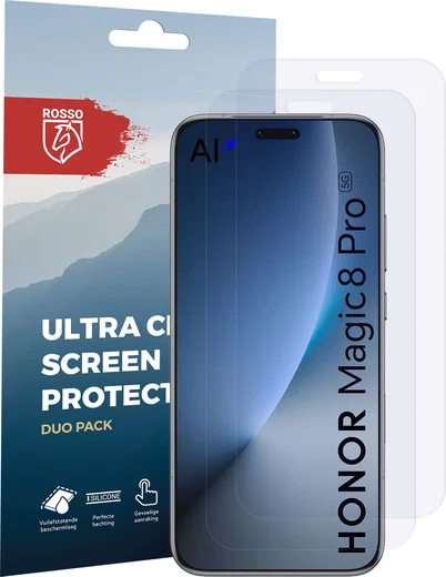 Rosso Honor Magic 8 Pro Screen Protector Case Friendly Folie Duo Pack afbeelding 8