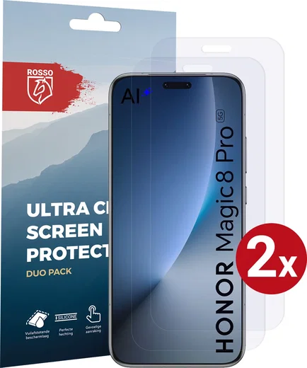 Rosso Honor Magic 8 Pro Screen Protector Case Friendly Folie Duo Pack afbeelding 1