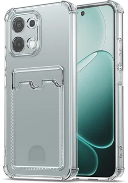 Oppo A6 Pro Hoesje Dun TPU met Pasjeshouder Back Cover Transparant
