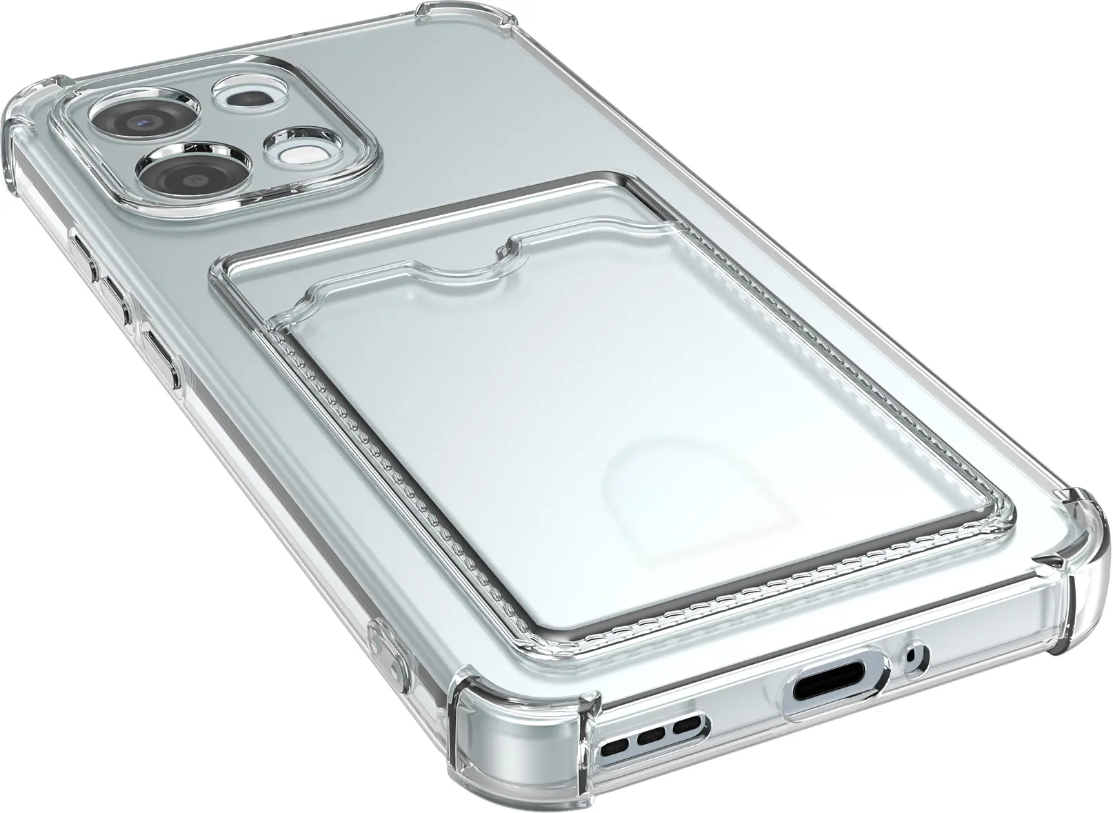 Oppo A6 Pro Hoesje Dun TPU met Pasjeshouder Back Cover Transparant afbeelding 8