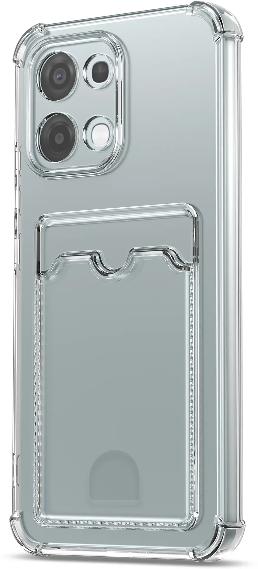 Oppo A6 Pro Hoesje Dun TPU met Pasjeshouder Back Cover Transparant afbeelding 4