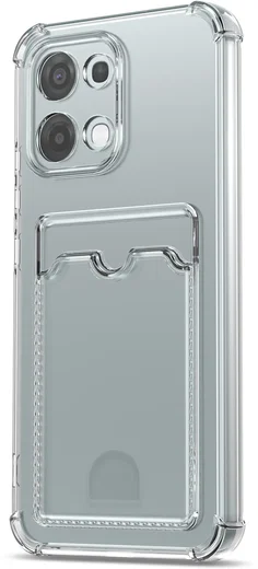 Oppo A6 Pro Hoesje Dun TPU met Pasjeshouder Back Cover Transparant afbeelding 4