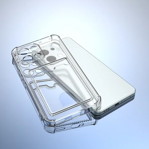 Oppo A6 Pro Hoesje Dun TPU met Pasjeshouder Back Cover Transparant afbeelding 9