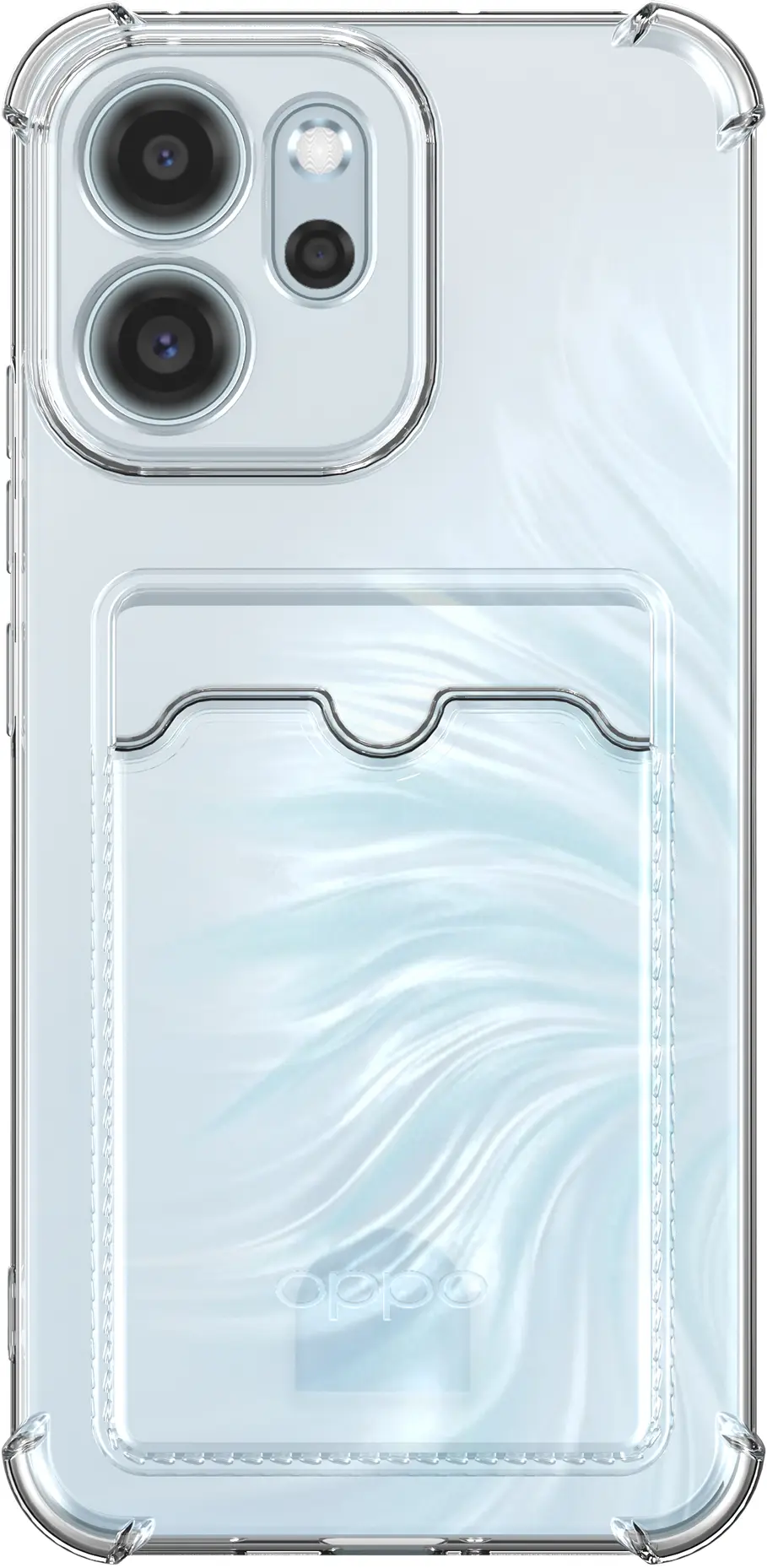 Oppo Reno 14 F Hoesje Dun TPU met Pasjeshouder Back Cover Transparant afbeelding 5