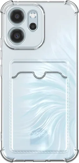Oppo Reno 14 F Hoesje Dun TPU met Pasjeshouder Back Cover Transparant afbeelding 5