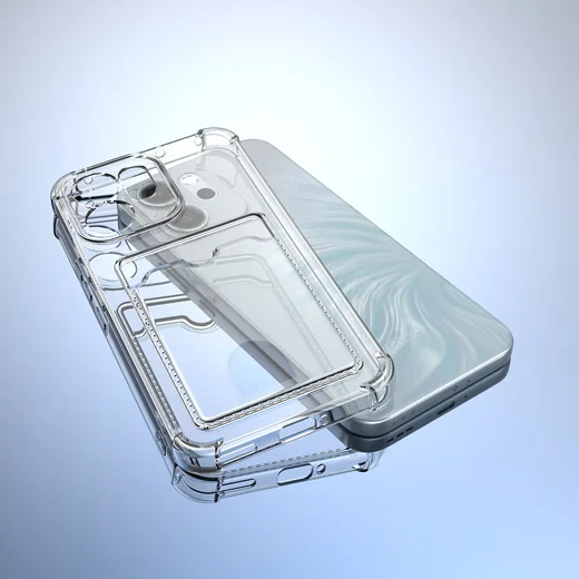 Oppo Reno 14 F Hoesje Dun TPU met Pasjeshouder Back Cover Transparant afbeelding 9