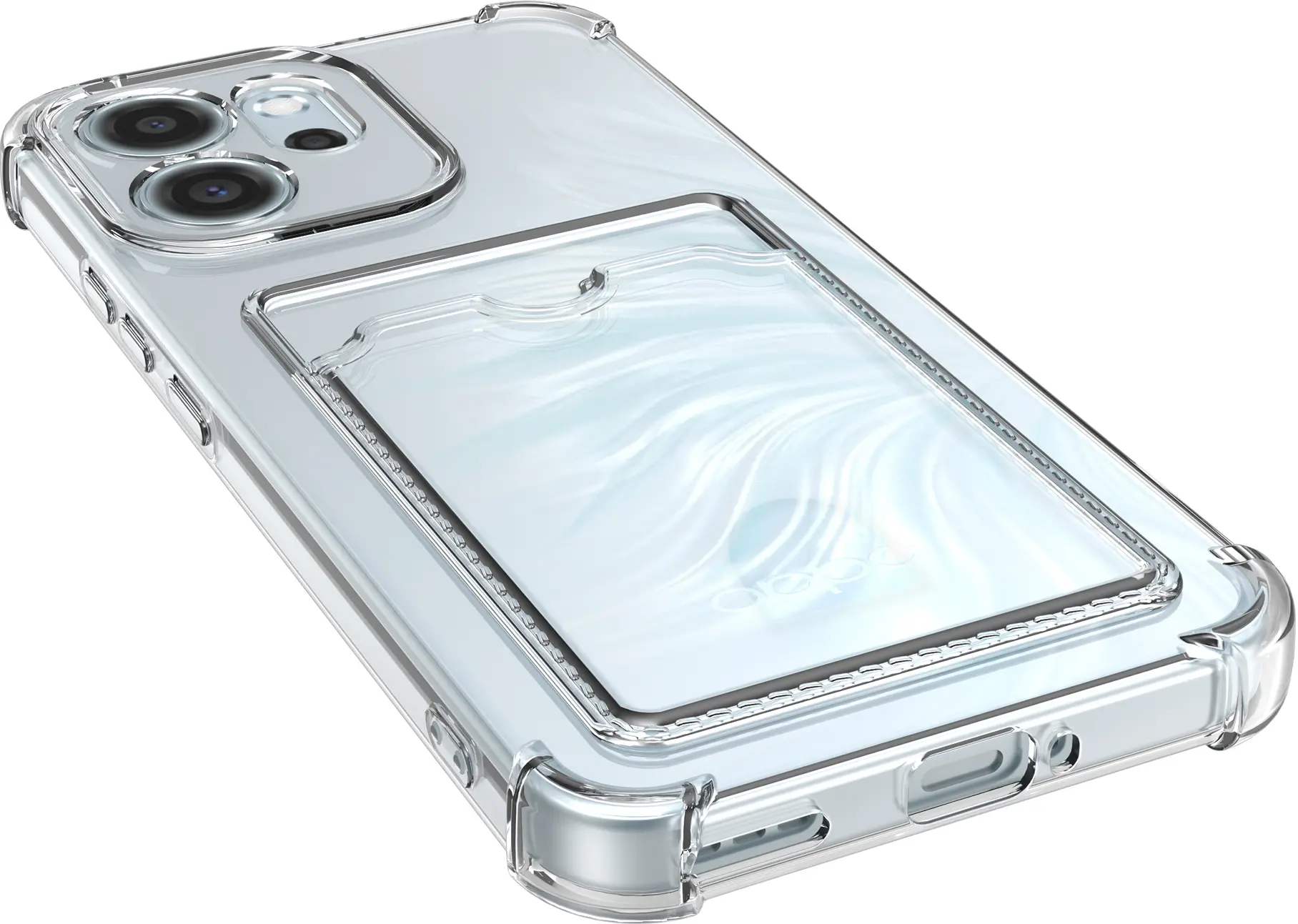 Oppo Reno 14 F Hoesje Dun TPU met Pasjeshouder Back Cover Transparant afbeelding 8