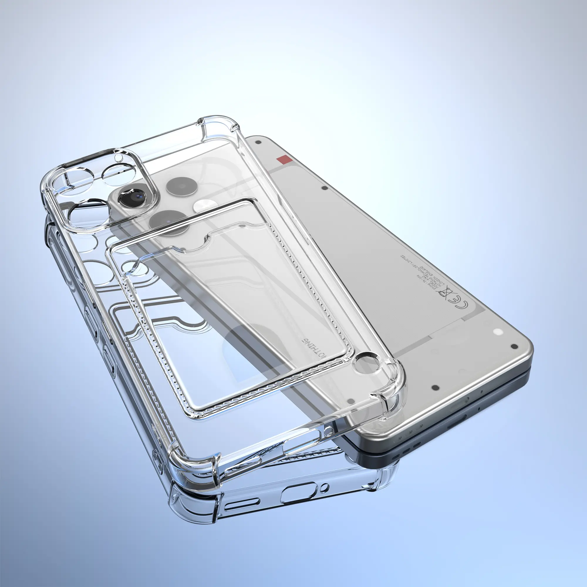 Nothing Phone (3a) Lite Hoesje Dun TPU met Pasjeshouder Back Cover Transparant afbeelding 8