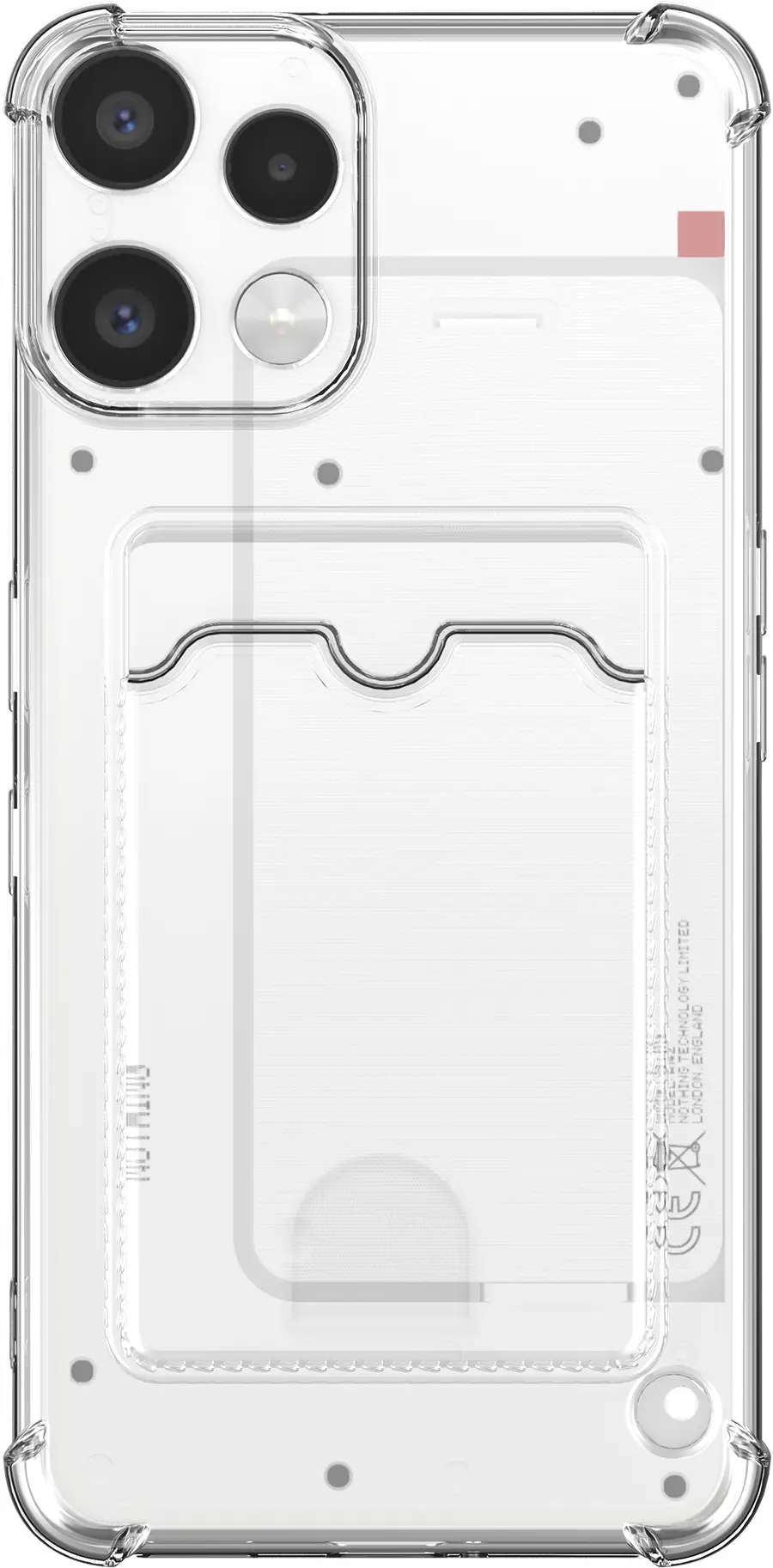 Nothing Phone (3a) Lite Hoesje Dun TPU met Pasjeshouder Back Cover Transparant afbeelding 4