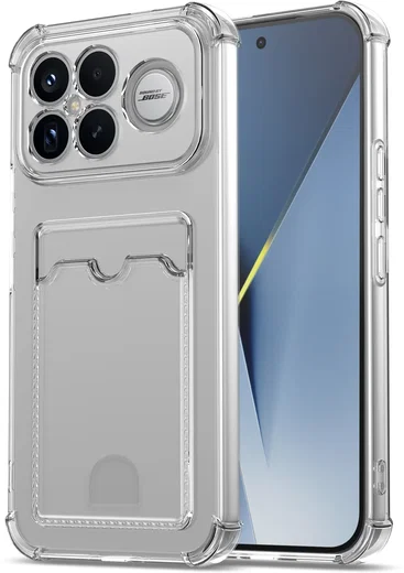 Xiaomi Poco F8 Ultra Hoesje Dun TPU met Pasjeshouder Back Cover Transparant afbeelding 1