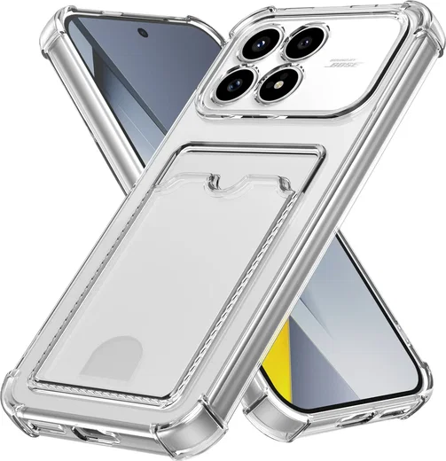 Xiaomi Poco F8 Pro Hoesje Dun TPU met Pasjeshouder Back Cover Transparant afbeelding 1
