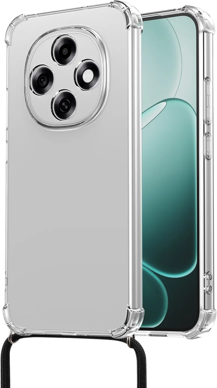Oppo A6 Pro 5G Hoesje met Koord Schokbestendig TPU Transparant afbeelding 2