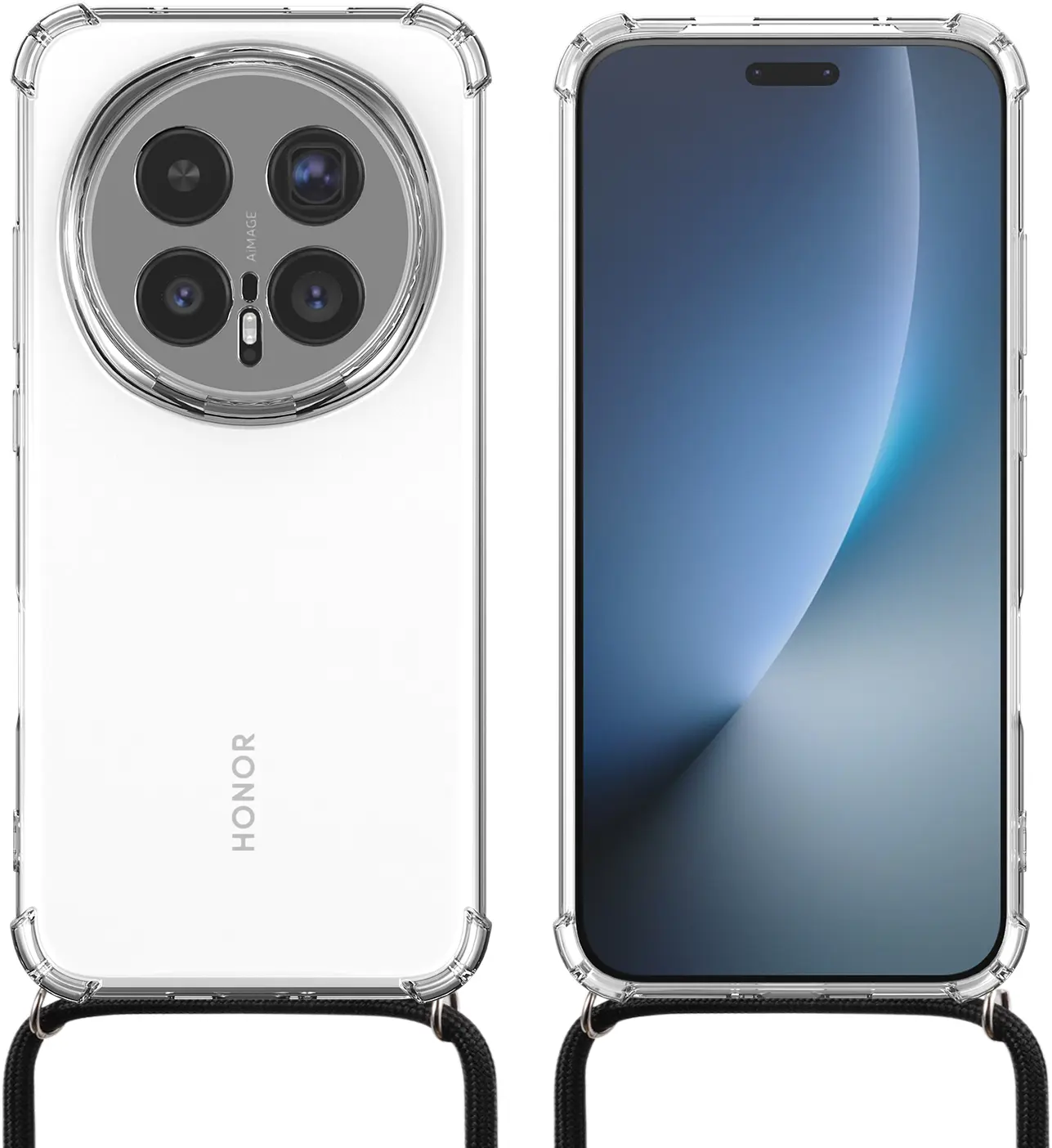 Honor Magic 8 Pro Hoesje met Koord Schokbestendig TPU Transparant afbeelding 6