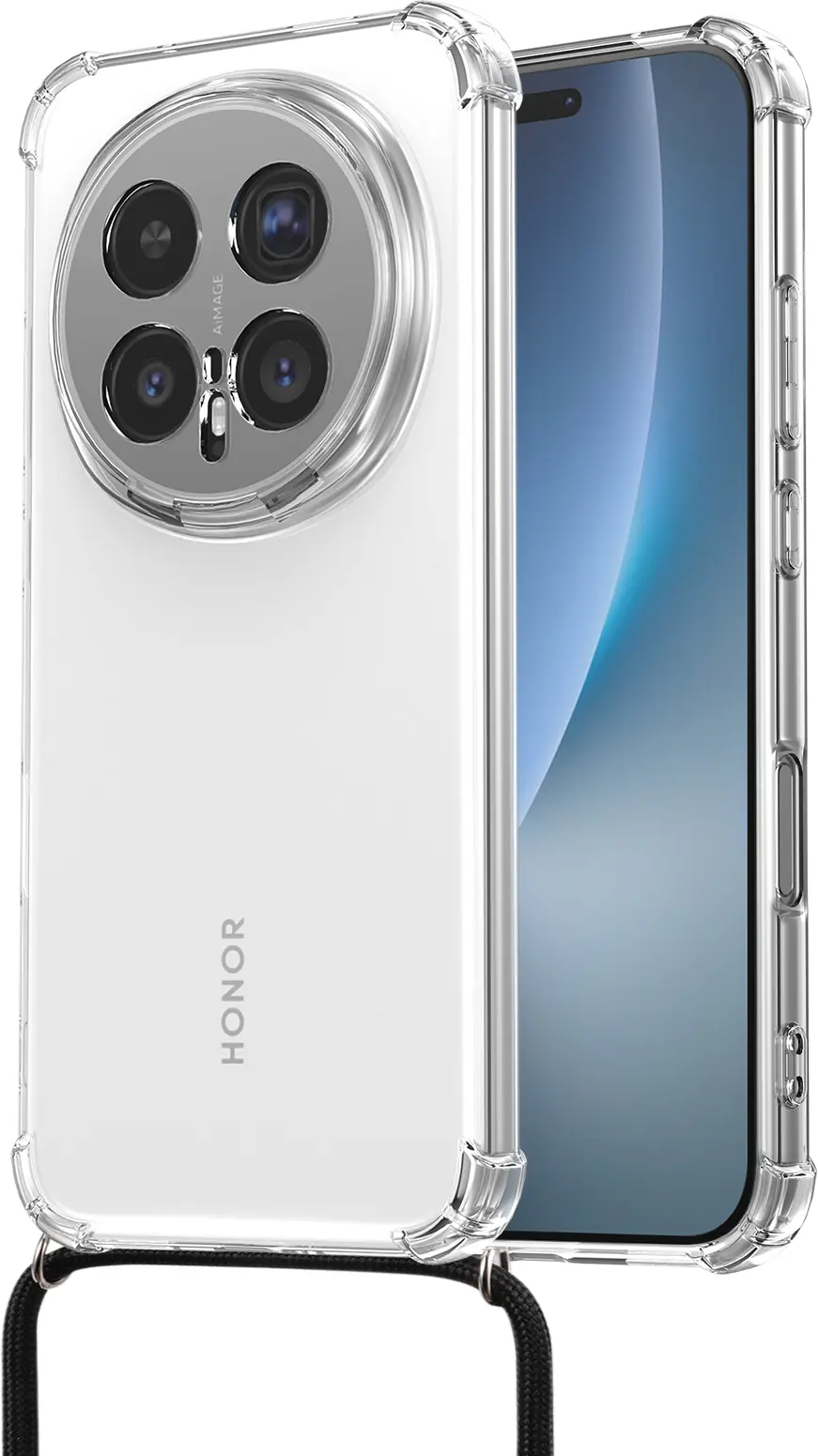 Honor Magic 8 Pro Hoesje met Koord Schokbestendig TPU Transparant afbeelding 7