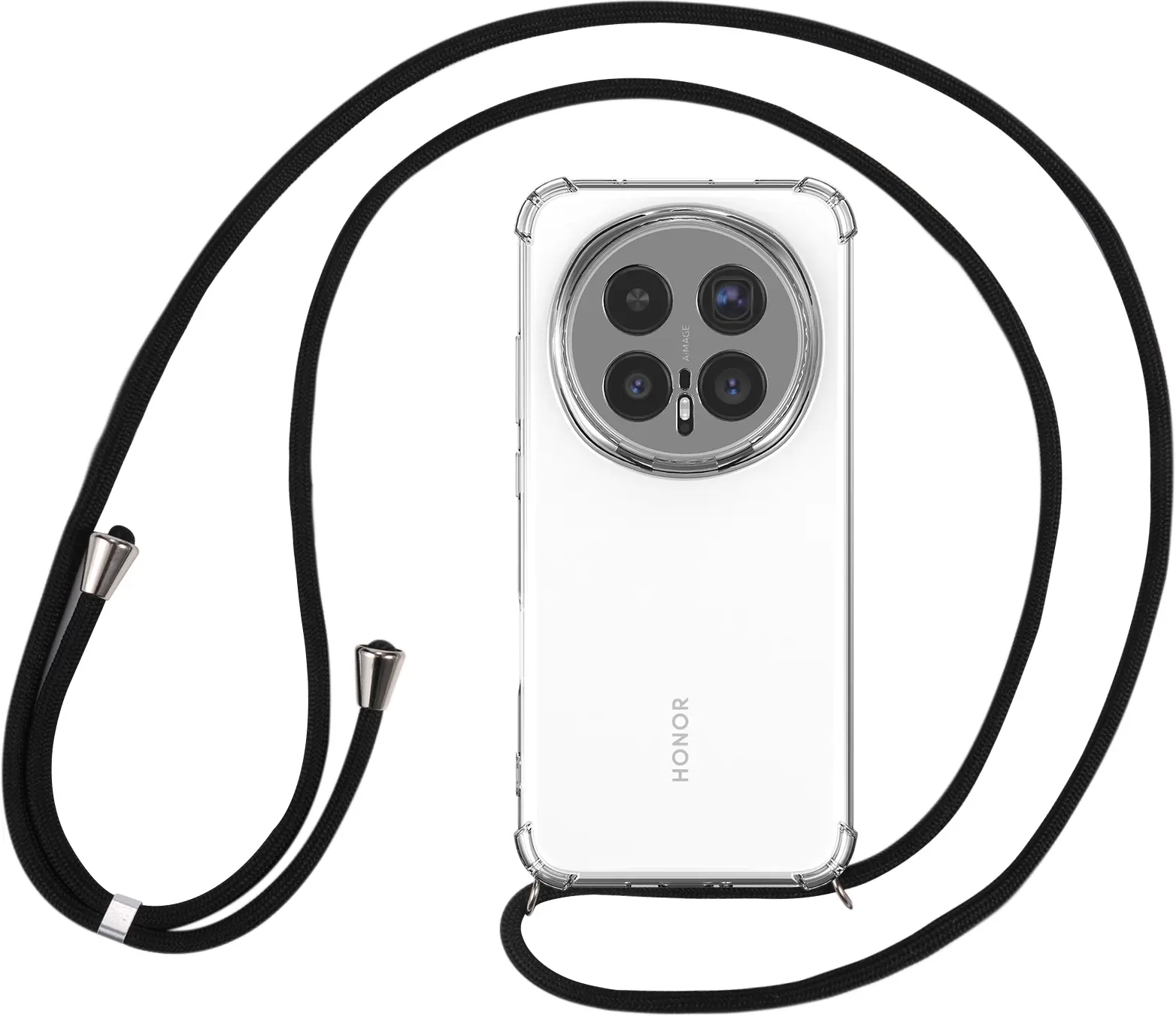 Honor Magic 8 Pro Hoesje met Koord Schokbestendig TPU Transparant afbeelding 4