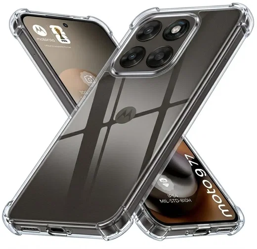 Motorola Moto G77 Hoesje Schokbestendig en Dun TPU Back Cover Transparant afbeelding 1