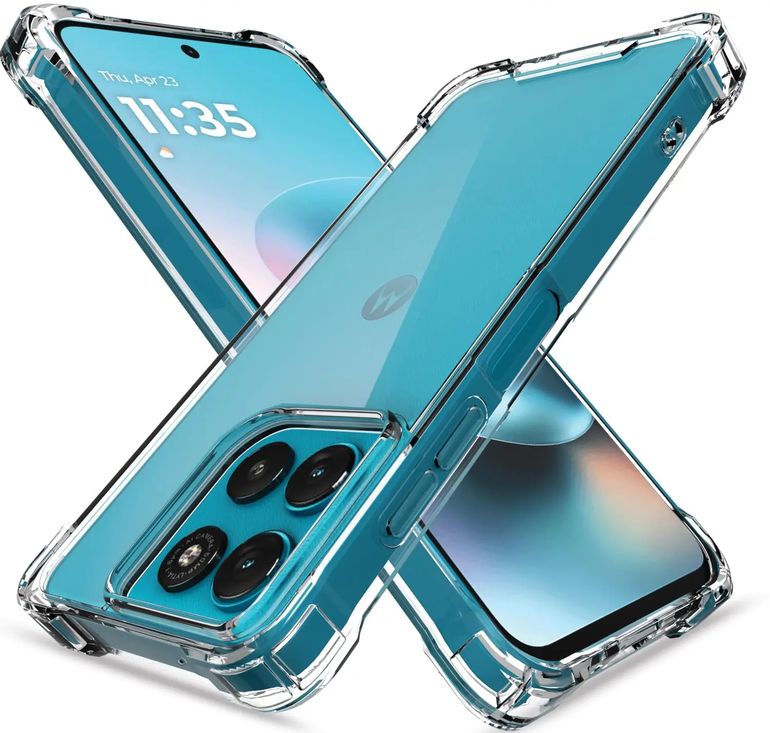 Motorola Moto G87 / G77 / G67 Hoesje Schokbestendig TPU Back Cover Transparant afbeelding 1