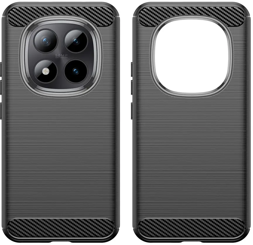 Xiaomi Poco M8 Pro Hoesje Geborsteld TPU Flexibele Back Cover Zwart afbeelding 2