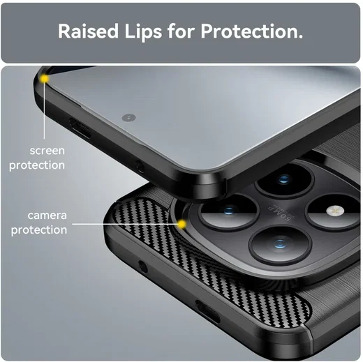 Xiaomi Poco M8 Pro Hoesje Geborsteld TPU Flexibele Back Cover Zwart afbeelding 7