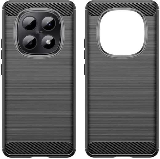 Xiaomi Poco M8 Hoesje Geborsteld TPU Flexibele Back Cover Zwart afbeelding 2