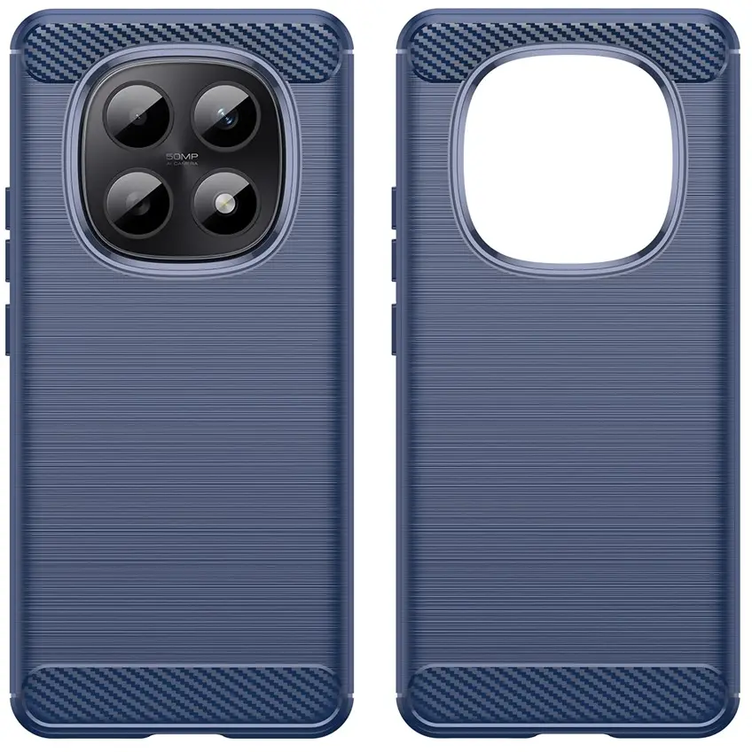 Xiaomi Poco M8 Hoesje Geborsteld TPU Flexibele Back Cover Blauw afbeelding 2
