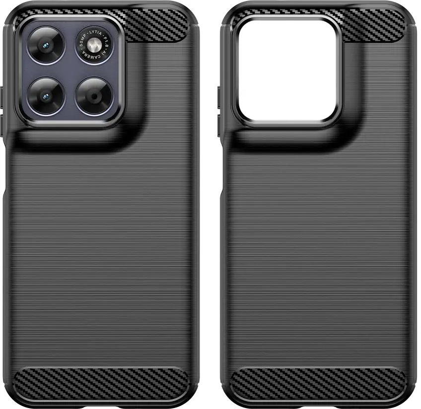 Motorola Moto G77 Hoesje Geborsteld TPU Flexibele Back Cover Zwart afbeelding 9
