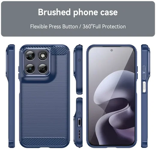 Motorola Moto G77 Hoesje Geborsteld TPU Flexibele Back Cover Blauw afbeelding 10