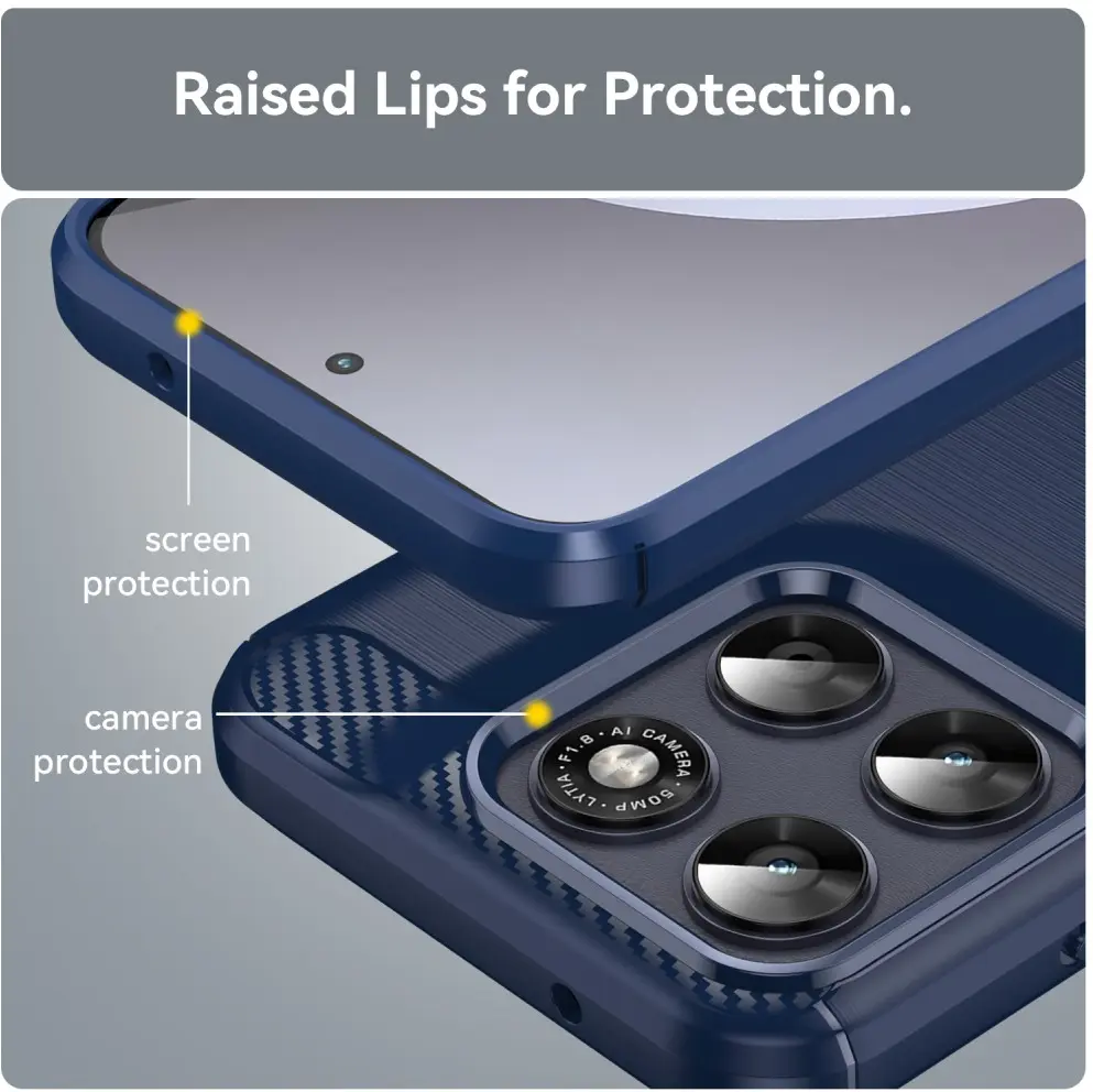 Motorola Moto G77 Hoesje Geborsteld TPU Flexibele Back Cover Blauw afbeelding 4