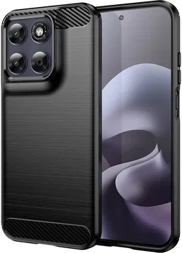 Motorola Moto G67 Hoesje Geborsteld TPU Flexibele Back Cover Zwart