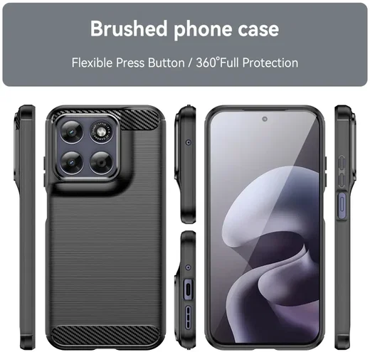 Motorola Moto G67 Hoesje Geborsteld TPU Flexibele Back Cover Zwart afbeelding 10