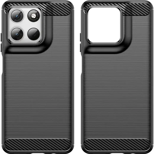 Motorola Moto G57 Power Hoesje Geborsteld TPU Flexibele Back Cover Zwart afbeelding 7