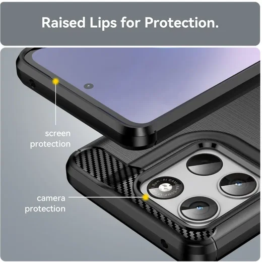 Motorola Moto G57 Power Hoesje Geborsteld TPU Flexibele Back Cover Zwart afbeelding 4