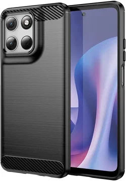 Motorola Moto G57 Power Hoesje Geborsteld TPU Flexibele Back Cover Zwart