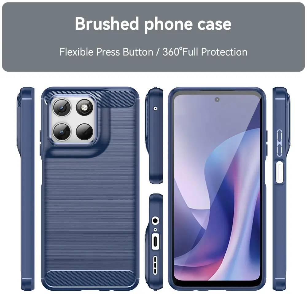 Motorola Moto G57 Power Hoesje Geborsteld TPU Flexibele Back Cover Blauw afbeelding 10