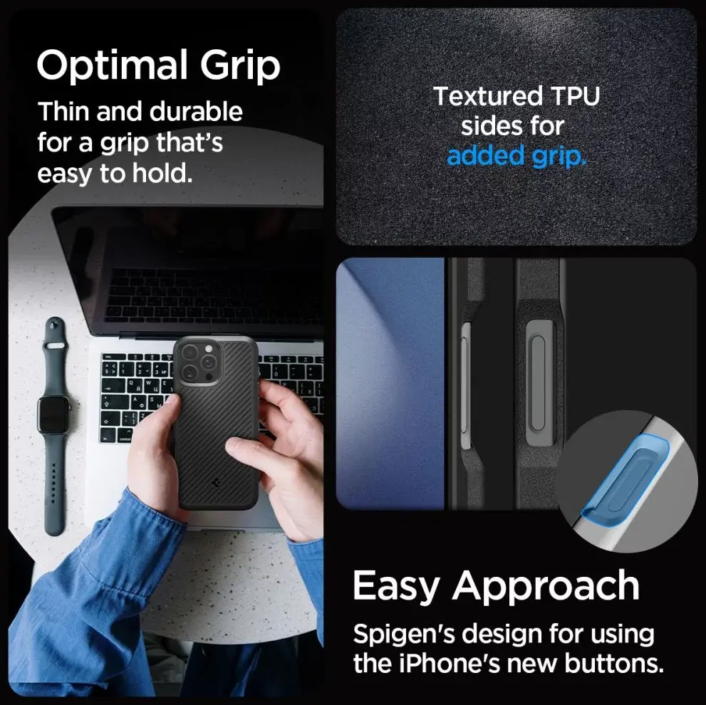 Spigen Core Armor Apple iPhone 16 Pro Hoesje Back Cover Zwart afbeelding 5