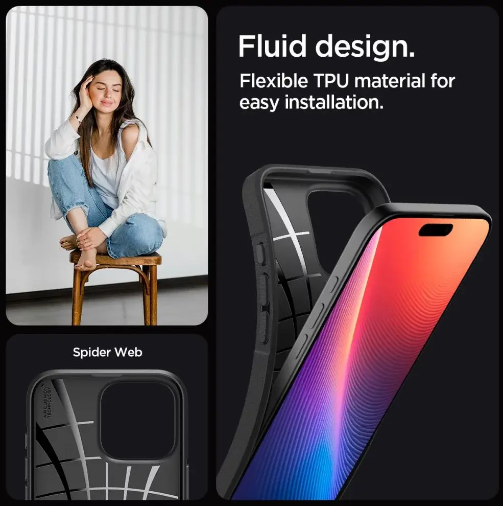 Spigen Core Armor Apple iPhone 16 Pro Hoesje Back Cover Zwart afbeelding 6