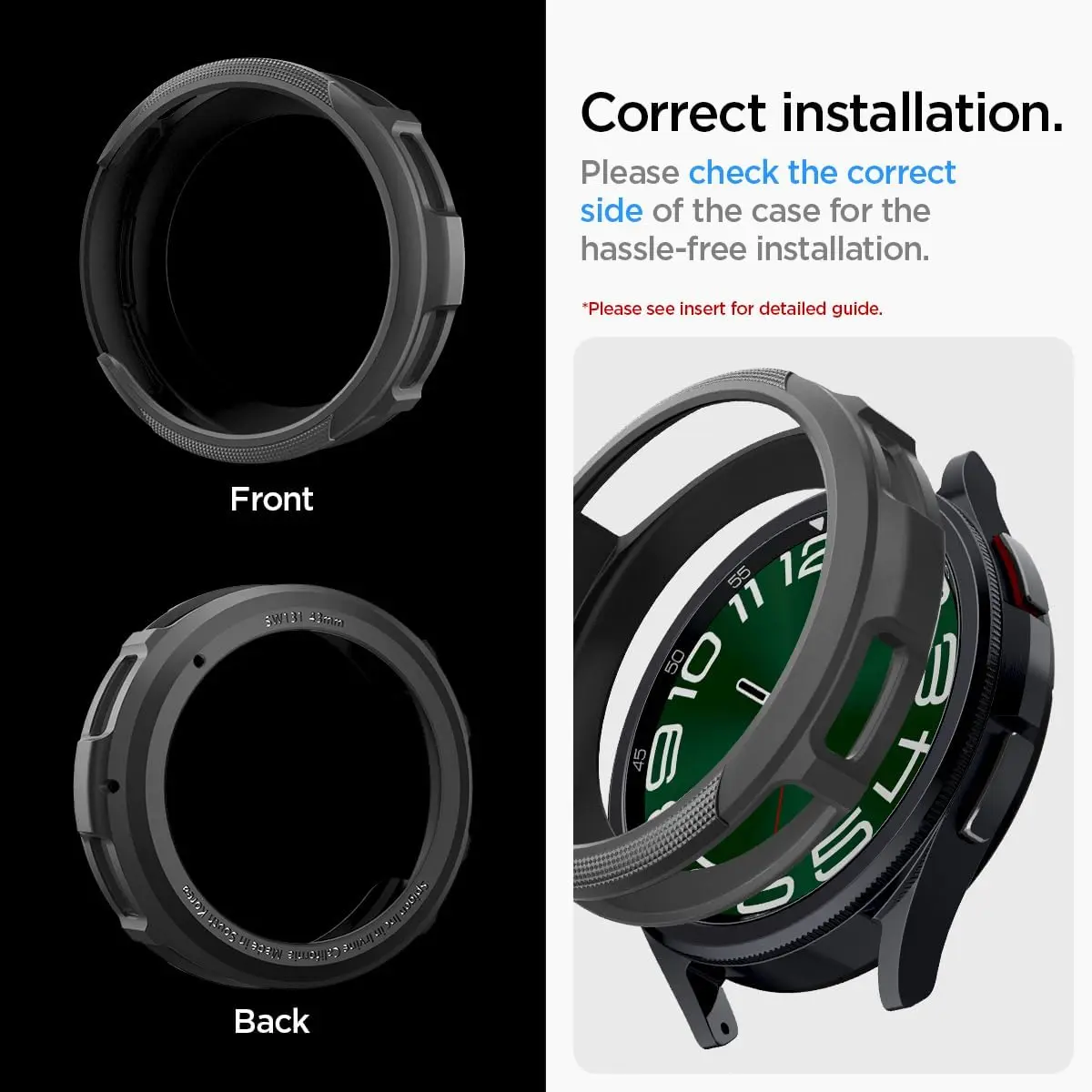 Spigen Liquid Air - Samsung Galaxy Watch 6 Classic 43MM Hoesje - Matte Zwart afbeelding 2