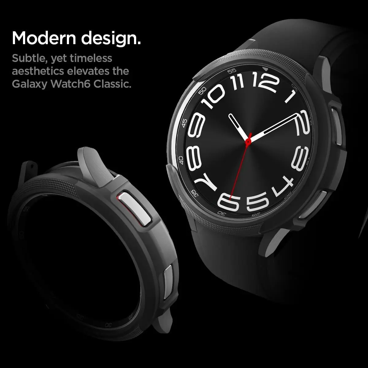 Spigen Liquid Air - Samsung Galaxy Watch 6 Classic 43MM Hoesje - Matte Zwart afbeelding 4