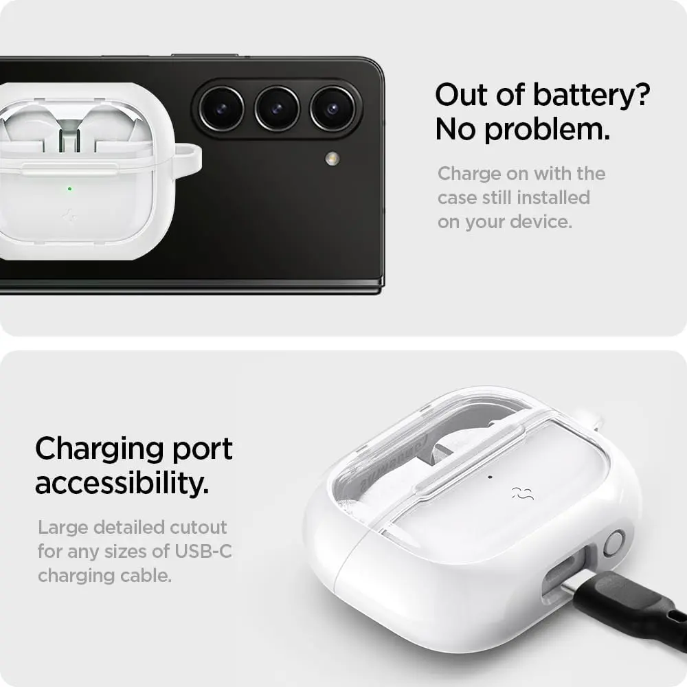 Spigen Galaxy Buds 3 / Buds 3 Pro Hoesje Ultra Hybrid Beschermcase Wit afbeelding 8