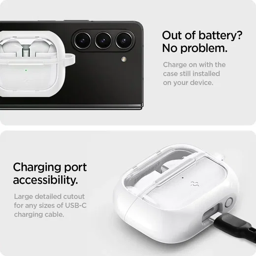 Spigen Galaxy Buds 3 / Buds 3 Pro Hoesje Ultra Hybrid Beschermcase Wit afbeelding 8
