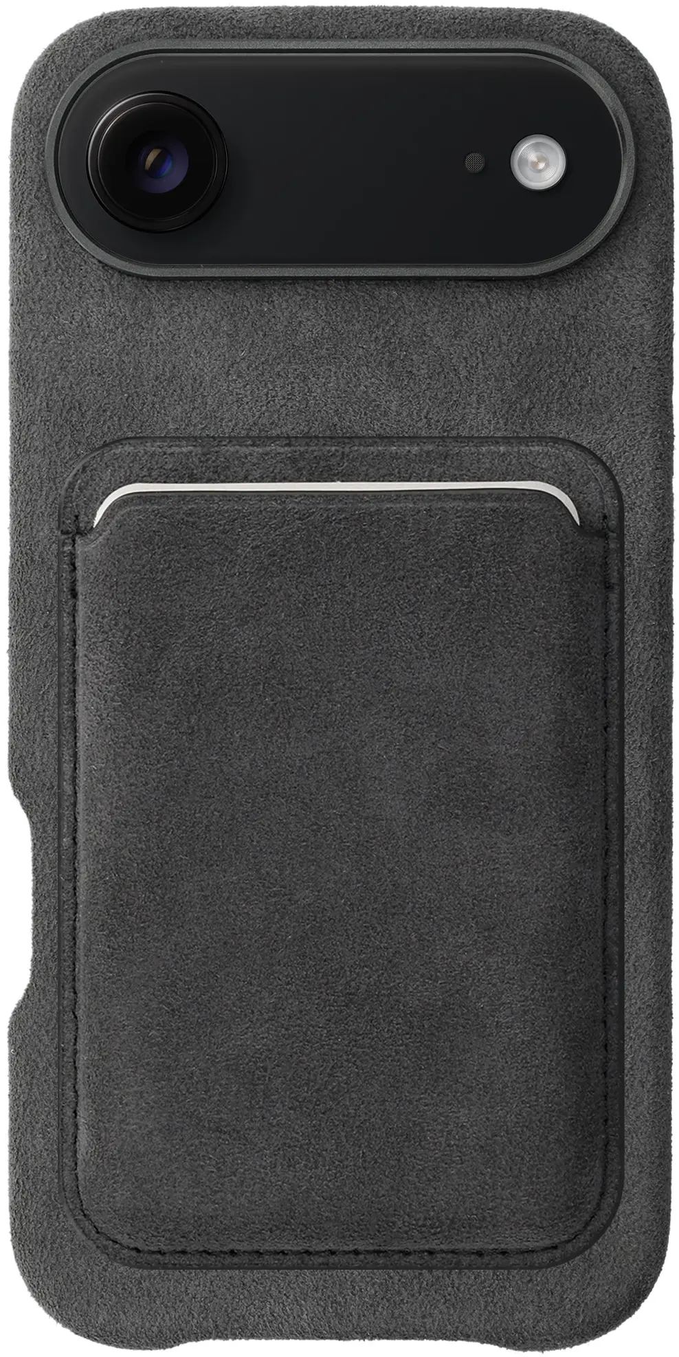 Rosso Avanti iPhone Air Hoesje Alcantara MagSafe met Wallet Grijs afbeelding 1