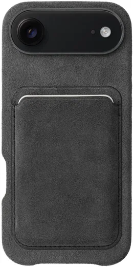 Rosso Avanti iPhone Air Hoesje Alcantara MagSafe met Wallet Grijs afbeelding 1