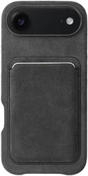 Rosso Avanti iPhone Air Hoesje Alcantara MagSafe met Wallet Grijs afbeelding